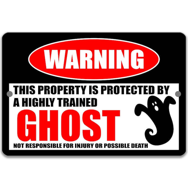 Something Bad Sign Funny Ghost Sign, Ghost Warning Sign, Cute Halloween Decor, Caution ...