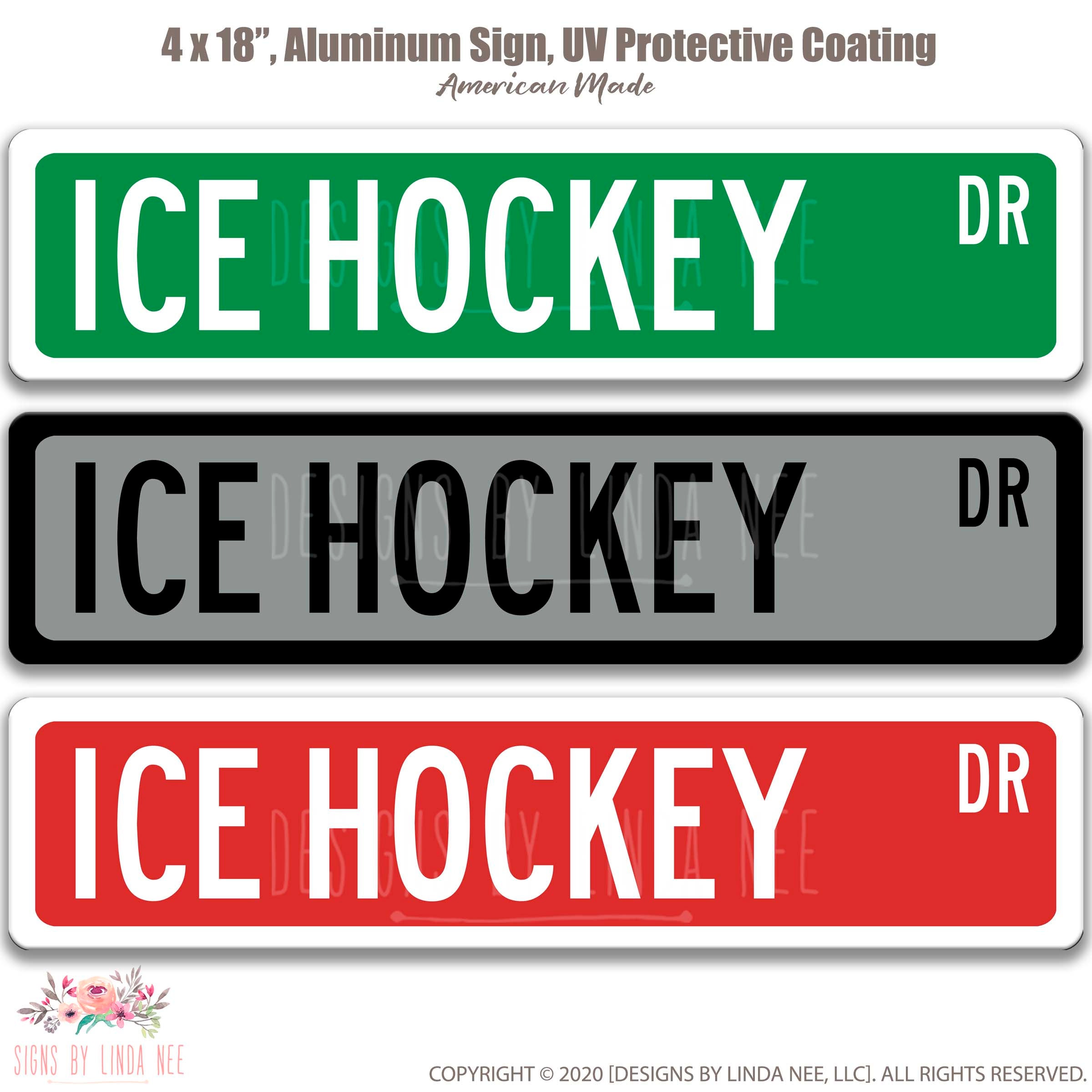 QSHPO Ice Hockey Officials' Signals Metal Sign Ice Hockey Infographics  Posters For Club Home Bar Cafe Wall Decor For Daily Gain Knowledge Plaque  Gift