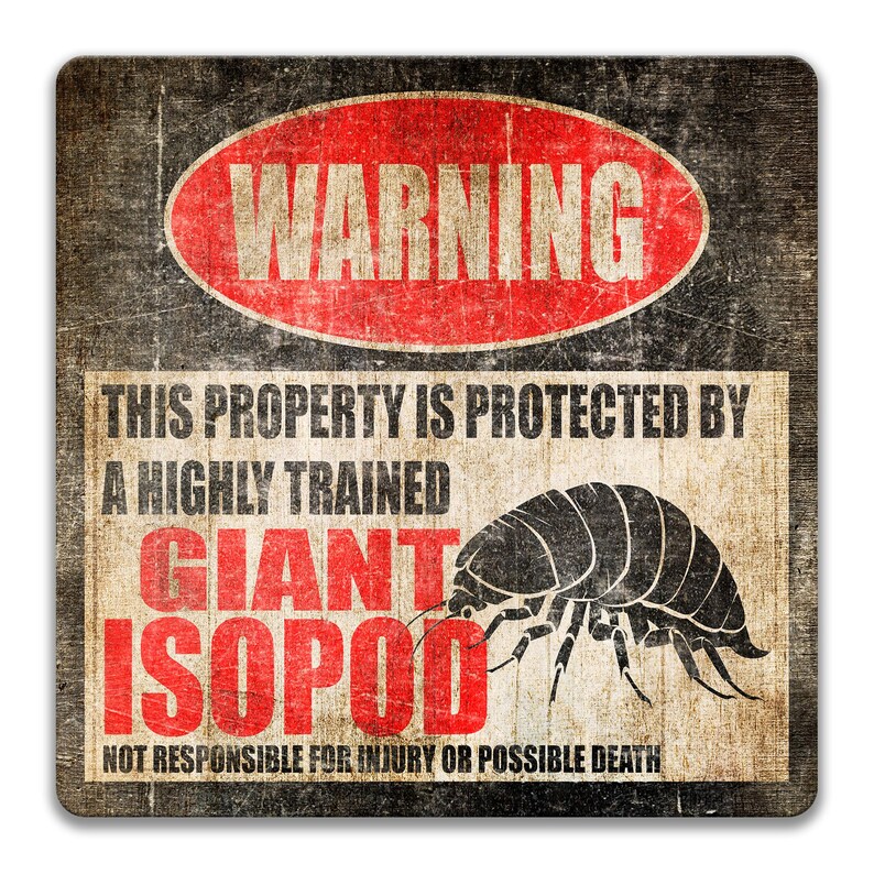 Giant Isopod Metal Sign, Funny Aquarium Decor, Deep Sea Metal Sign - Etsy