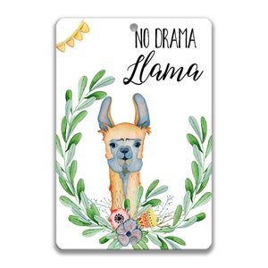 No Drama Llama Sign Funny Metal Signs Llama Accessories Llama Parking Sign Barn Sign Stable Sign Metal Sign Llama Decor Llama Gift Z-PIS036