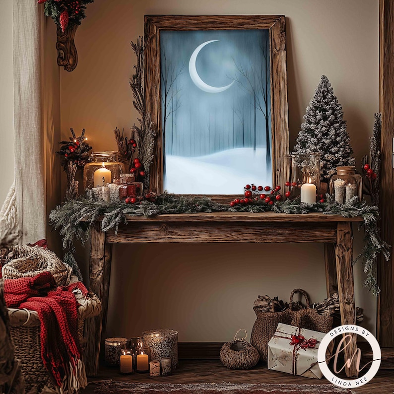 a picture of a christmas scene in a living room