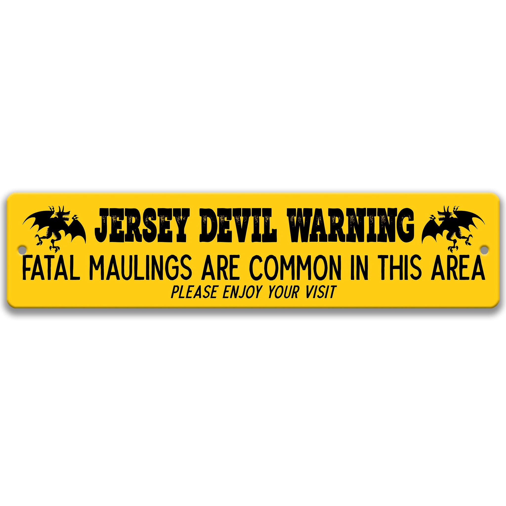 Funny Jersey Devil Sign, Funny Cryptid Warning Sign, Cryptozoology ...
