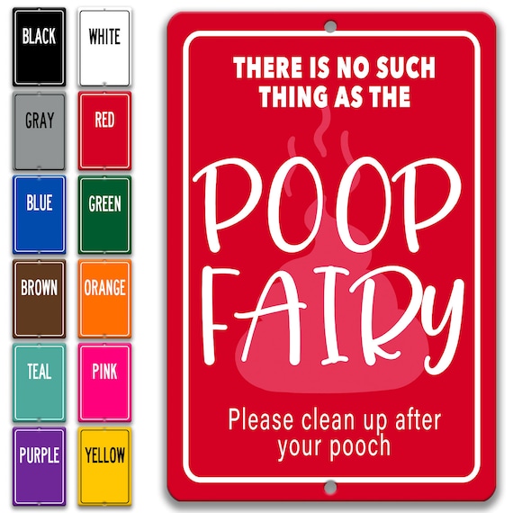 Warnschild 'Kein Poo Fairy' – Metall-Blechschild 20x30cm Für Hundebesitzer, Witterungsbeständig