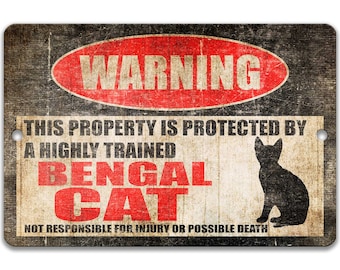 Bengal Cat Sign Funny Cat Warning Sign Cat Novelty Sign Cat Decor Cat Accessories Cat Mom Gift Barn Sign Cat Gift Cat Lover Gift Z-PIS263