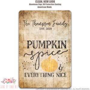 Decoración de otoño personalizada, calabaza, especias y todo lo bueno, cartel de otoño personalizado, decoración de otoño, cartel de calabaza, casa de campo rústica personalizada SHO10