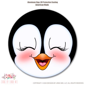 Penguin Face Wreath, Cute Penguin Sign, Round Penguin Wreath Attachment, Penguin Wall Decor Round Christmas Wreath Winter Wreath Gift SHO268