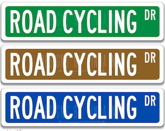 Placa de rua para ciclismo de estrada, placa de alumínio para sala de bicicletas em 3 tamanhos, decoração de parede para ciclistas, presente.