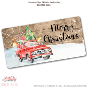 CHRISTMAS Wreath Sign, Red Truck Sign, Christmas Sign, Christmas Decor, Holiday Sign Metal Wreath Sign Christmas Wreath Supplies SHO171