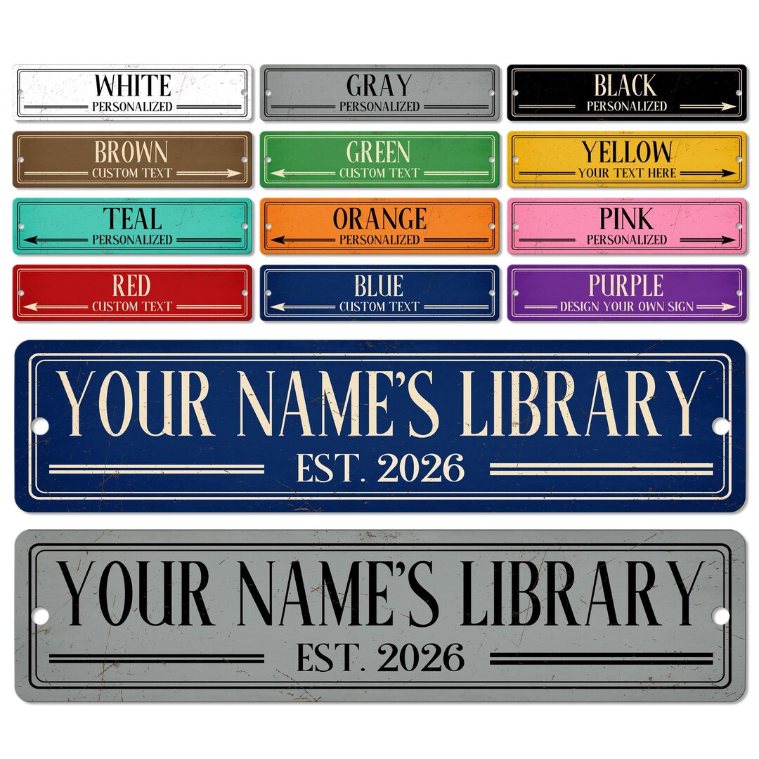 Custom Library Sign, Reading Corner Sign, Book Lovers Gift ...