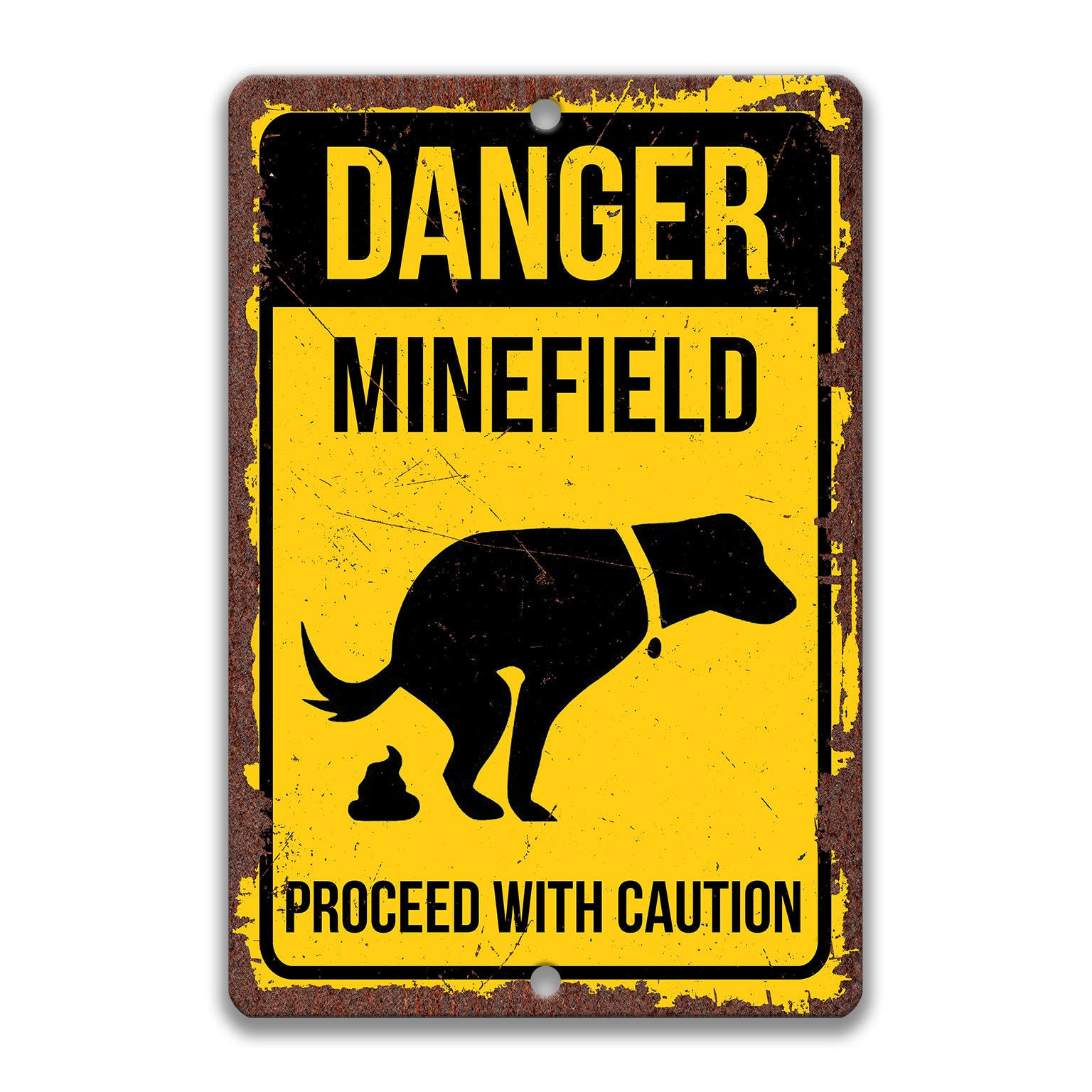 Funny Dog Owner Metal Sign, Danger Minefield Poop Sign, Dog Poop Sign, Humorous Dog Decor, Back Yard Sign, Dog Gift, Puppy Poop 8-ANM204