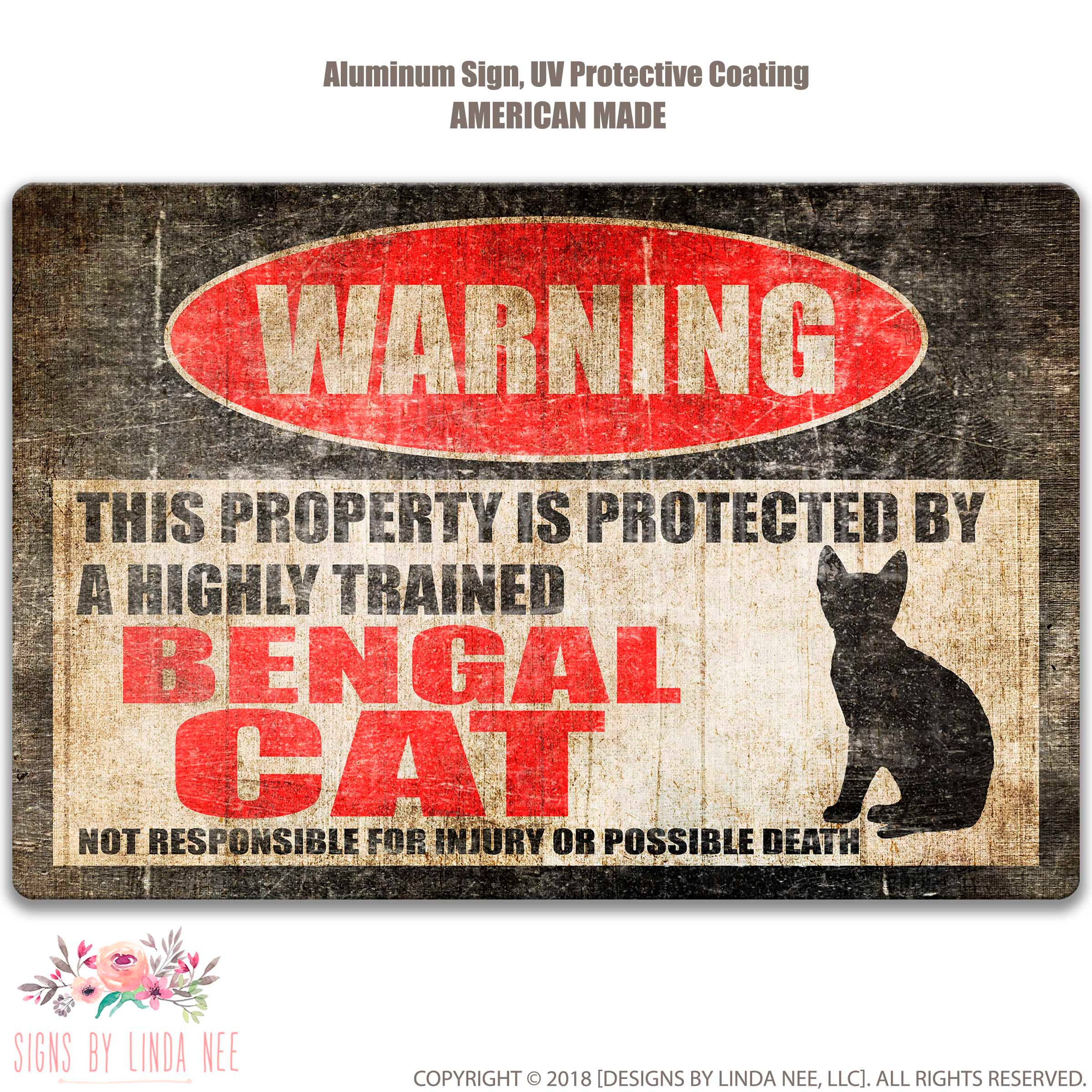 Bengal Cat Sign Funny Cat Warning Sign Cat Novelty Sign Cat Decor Cat Accessories Cat Mom Gift Barn Sign Cat Gift Cat Lover Gift PIS263