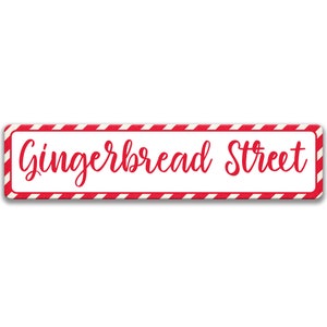 Gingerbread Sign Front Yard Sign Gingerbread Street Sign Front Door Sign Christmas Decor Holiday Decor Mantel Decor Novelty Sign X-XMS045