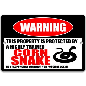 Corn Snake Warning Sign Corn Snake Sign Corn Snake Gift Corn Snake Accessories Metal Sign Novelty Sign Pet Snake Sign Reptile Sign Z-PIS047