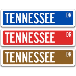Tennessee Sign, Tennessee Visitor Gift, Custom Street Sign, Tennessee Decor, Tennessee Gift, The Volunteer State L-SSL047