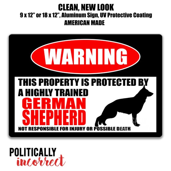 DOBERMAN SIGN BEWARE OF THE DOG IN GERMAN VORSICHT VOR DEM HUND METAL SIGN