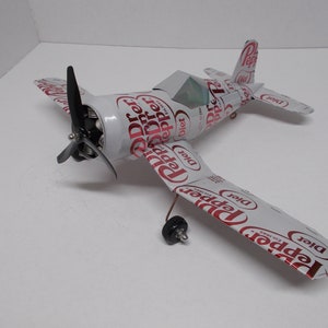 Soda Can Aluminum Handcrafted Airplane (SPRITE ) Corsair