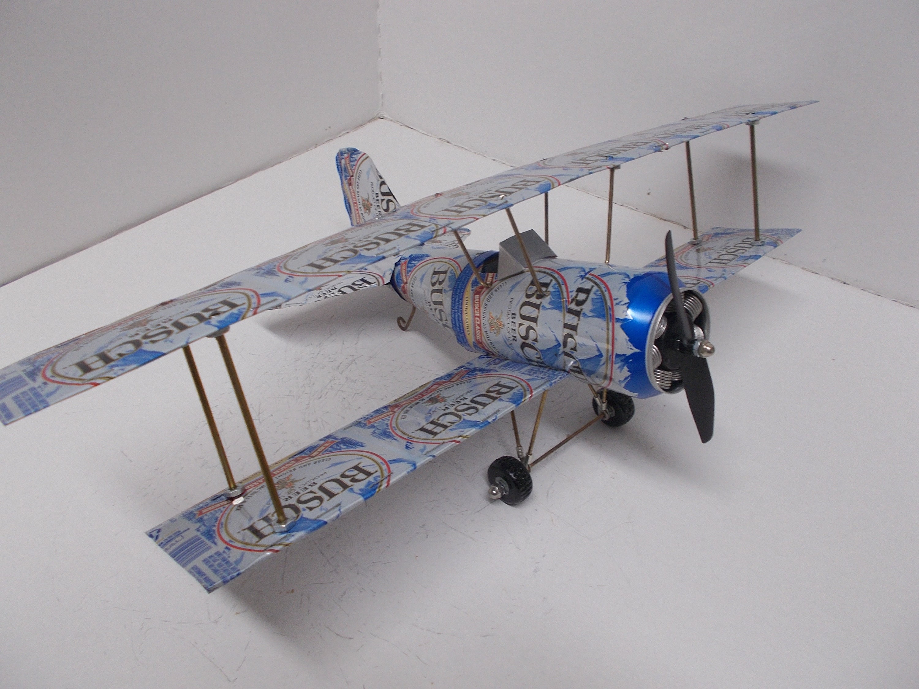 BEER Can Aluminum Handcrafted Airplane BUSCH BiPlane Etsy
