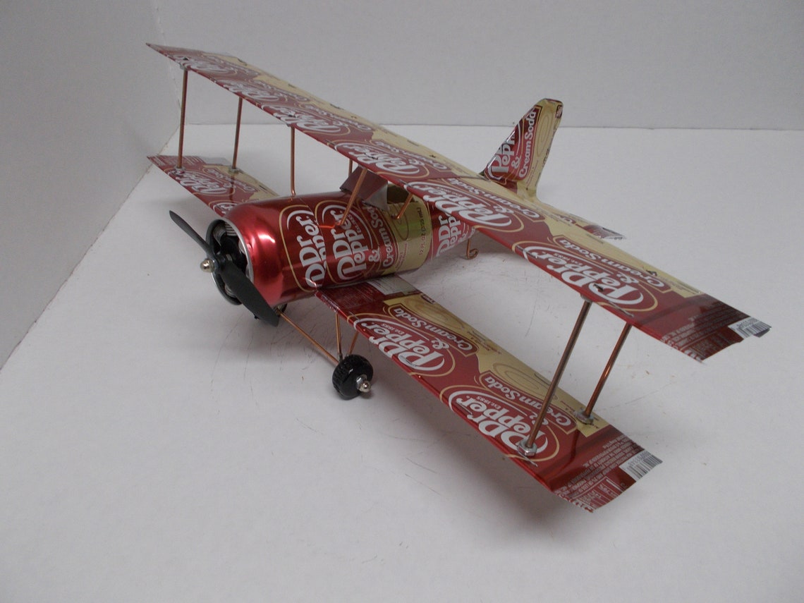 Soda Can Aluminum Handcrafted Airplane DR.PEPPERcream soda Etsy