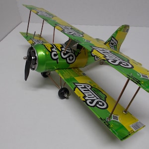 Soda Can Aluminum Handcrafted Airplane (STARRY) Bi-Plane