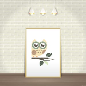 Into The Woods: OWL Retro Print, 11 x 16 Instant Download, Printable Art, Nursery Wall Decor