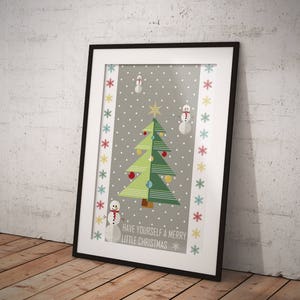 Impresión vintage del árbol de Navidad, descarga instantánea de 11 x 16, arte imprimible, decoración de la pared del vivero de Navidad
