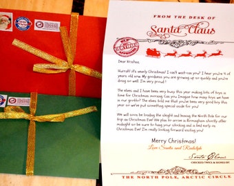 Personalised Letter from Santa Direct From North Pole.