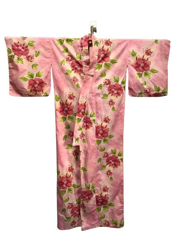 MEGA SALE !! Vintage 70s Yukata Cotton Kimono Jap… - image 1