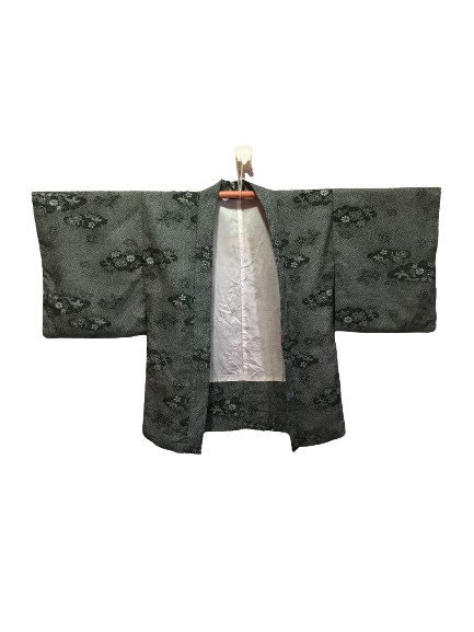 Men's Japanese Kimono Long Haori Jacket Set- Grass Green 174~183cm