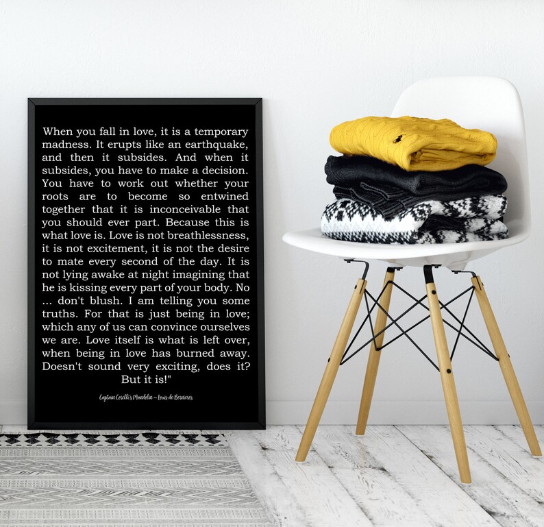 Captain Corelli's Mandolin Louis De Bernières two Instant Downloads Literary Quote Romantic Book