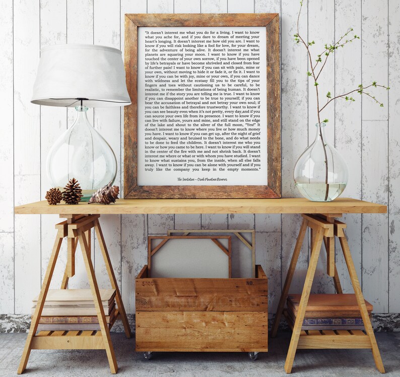 Oriah Mountain Dreamer Printable the Invitation Romantic Decor Gift for ...