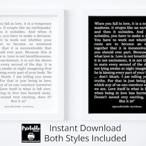 Mandolino Louis de Bernières's Captain Corelli | Due download istantaneo | Citazione letteraria | Il libro romantico tipografia | Formati multipli