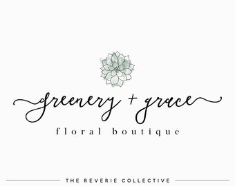 Premade Logo Design, Custom Logo Design, Watercolor Floral Logo, Rustic Logo, Succulent Logo, Photography Logo, Cursive Font Logo, Shop Logo