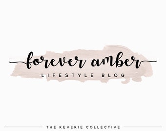 Premade Logo Design, Custom Logo Design, Watercolor Paint Logo, Paint Stroke Logo, Simple Logo, Blog Logo, Cursive Font Logo, Lifestyle Logo