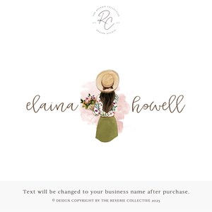 Watercolor Logo, Farmhouse Logo, Girl Logo, Blog Logo, Lifestyle Logo, Fashion Logo, Feminine Logo, Premade Logo Design