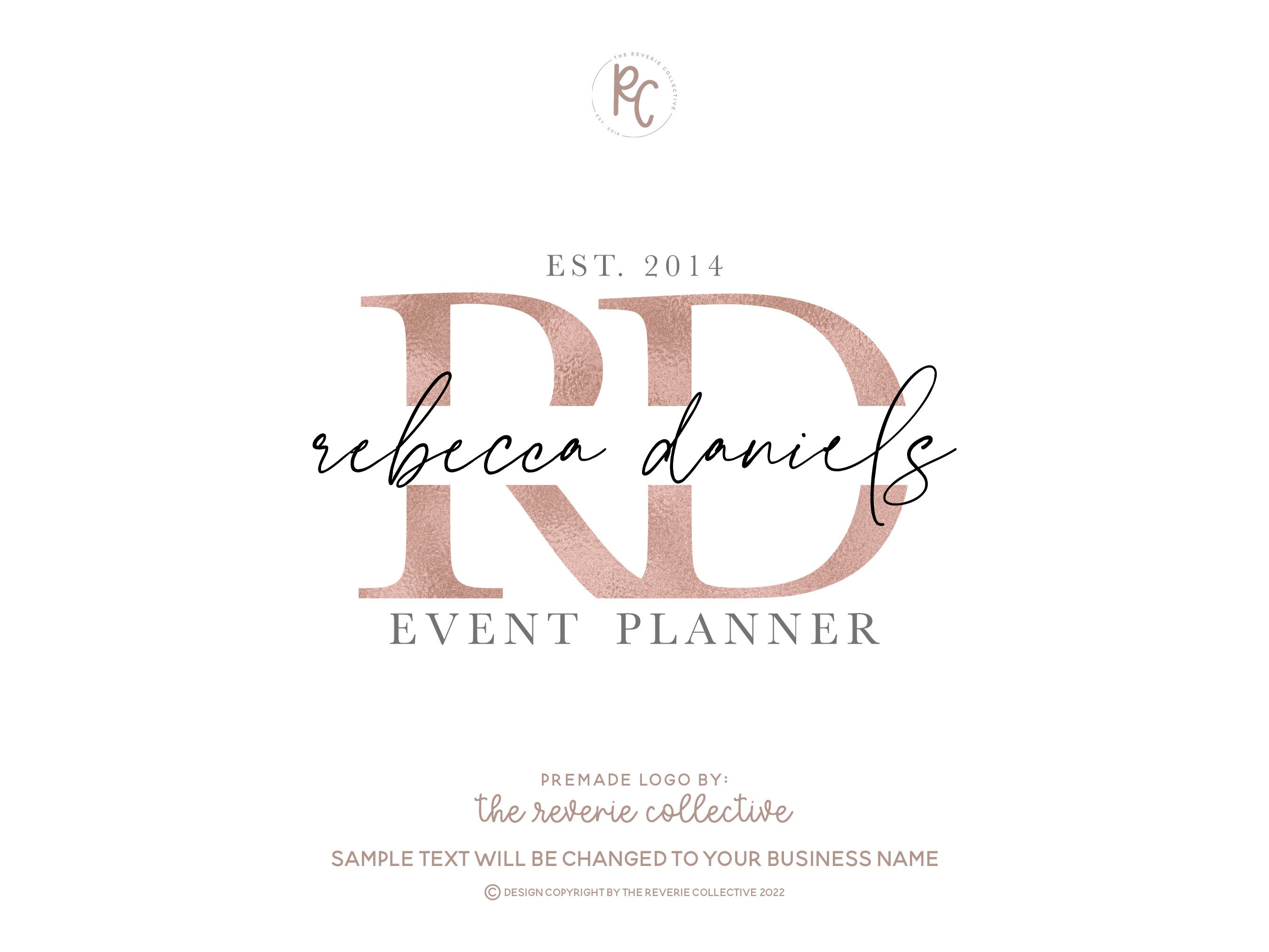 Text Only Logo Interior Design Logo Event Planner Logo Rose - Etsy