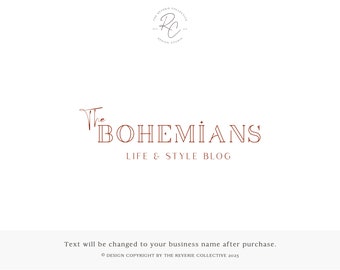 Boho Logo, Bohemian Logo, Mid Century Logo, Art Deco Logo, Retro Logo, Abstract Logo, Modern Logo, Lifestyle Blog Logo, Premade Logo Design