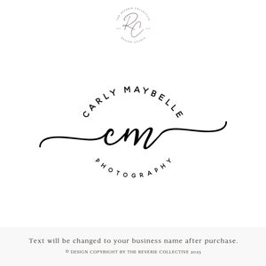 Monogram Logo, Initial Logo, Modern Logo, Round Logo, Circle Logo, Photography Logo, Cursive Logo, Premade Logo Design