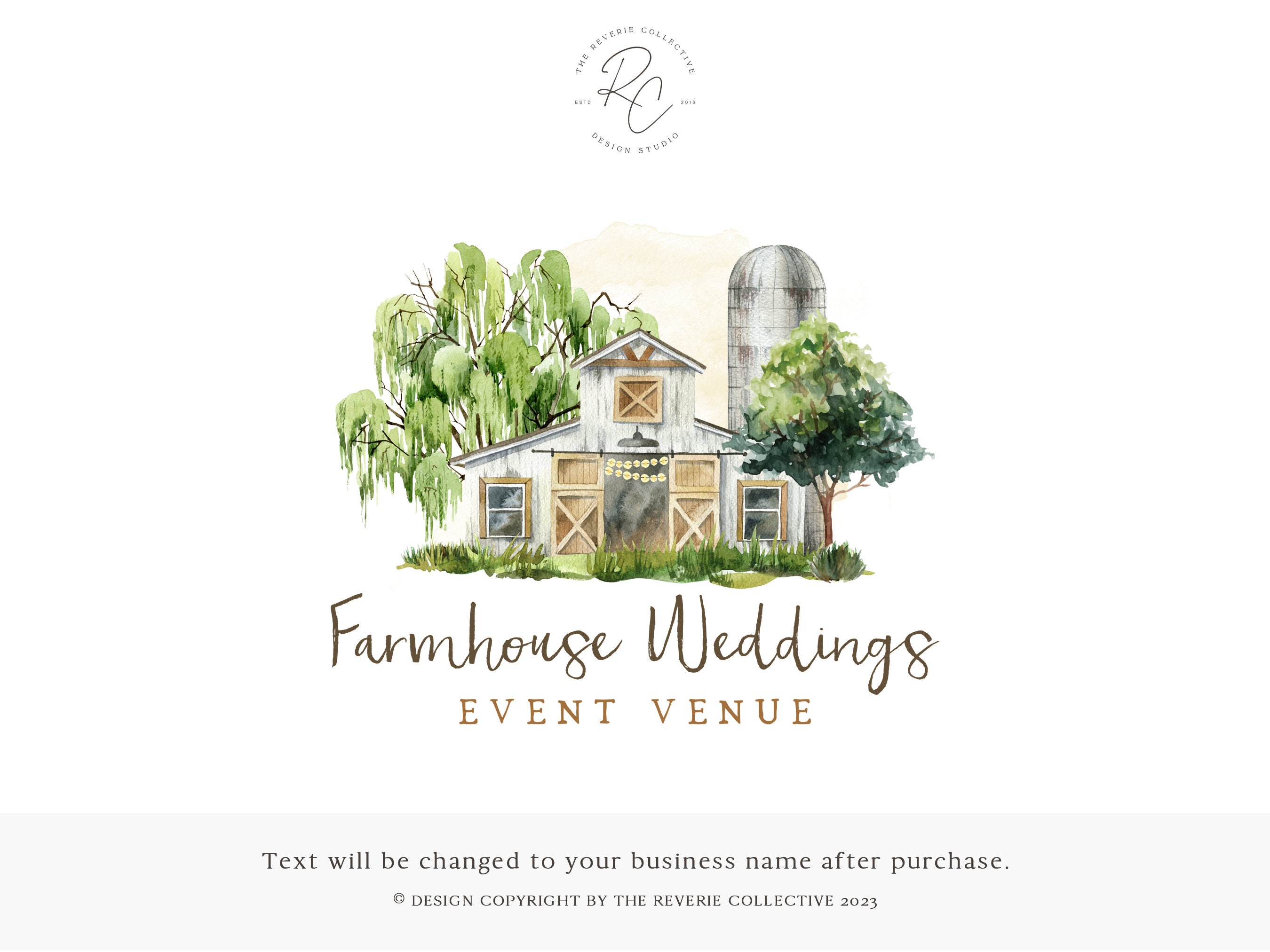Farmhouse Barn Premade Logo Design: Rustic Wedding Venue Branding - Etsy, image size:2700x2025