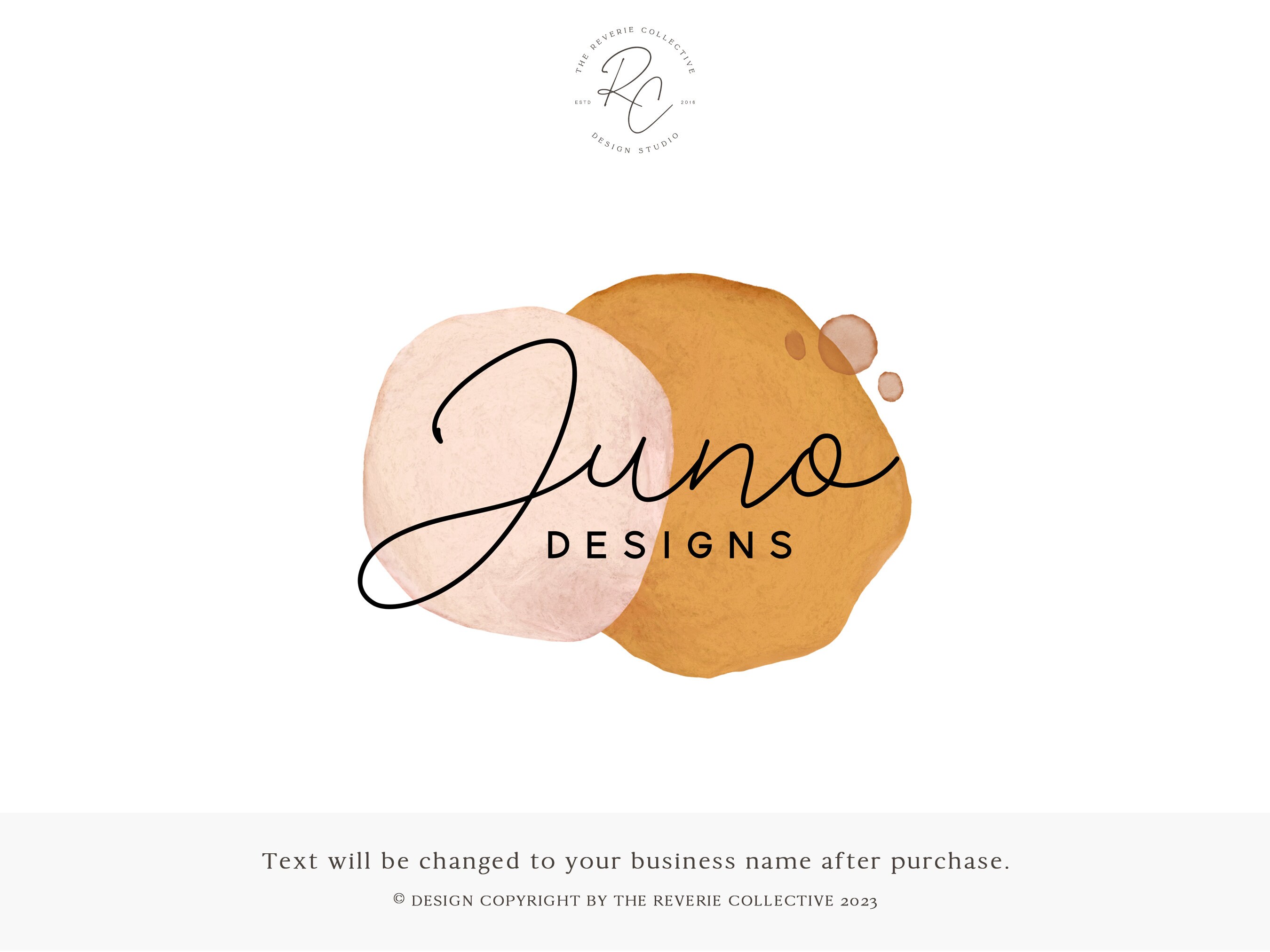 Abstract Watercolor Logo Design: Premade Boho Business Branding