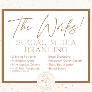 The Works Social Media Branding - A La Carte Option - Premade Logo Design, Custom Logo, Instagram Template, Brand Board, Graphic Designer