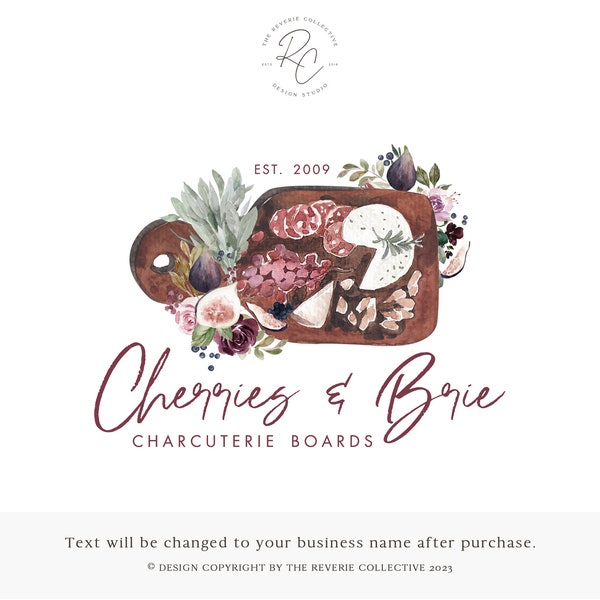 Logo per tagliere di salumi ad acquerello: design preconfezionato per alimenti e catering