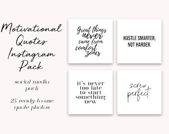 Instagram Post Pack Images, 25 Motivational Quotes for Creatives | Fashion, Beauty, Lifestyle, Decor, Craft, Handmade, Bloggers, Influencers