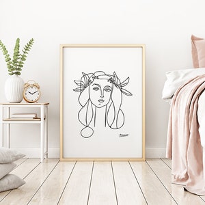 Impresión de mujer de Picasso: Decoración de pared abstracta (descarga digital)