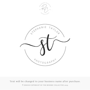 Monogram Logo, Round Logo, Circle Logo, Photography Logo, Minimal Logo, Initial Logo, Modern Logo, Premade Logo Design