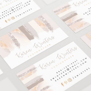 Vorgefertigte Visitenkarte Design, Vorgefertigte Visitenkarte, Benutzerdefinierte Visitenkarte, Aquarell Visitenkarte, Fotografie Visitenkarte, Pinselstrich
