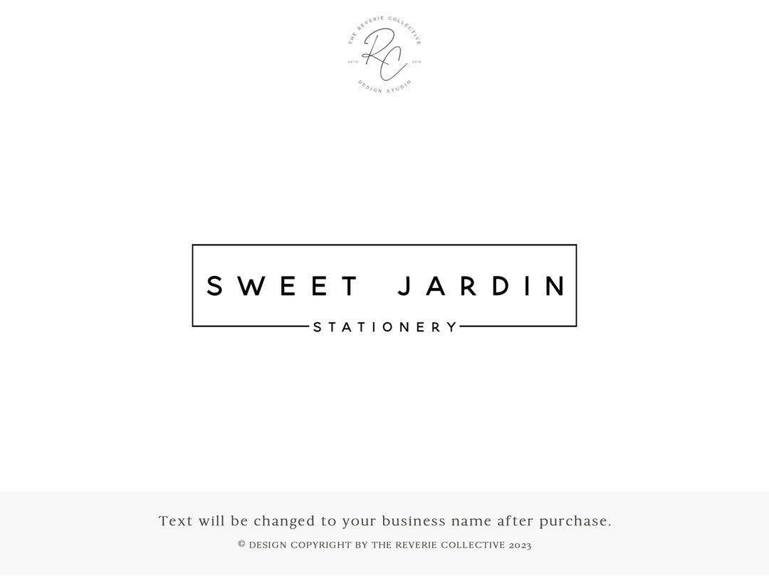 Minimalist Rectangle Premade Logo Design: Modern Shop Branding - Etsy