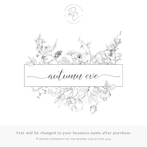 Botanical Logo, Rustic Logo, Farmhouse Logo, Photography Logo, Branch Logo, Vines Logo, Leaves Logo, Premade Logo Design
