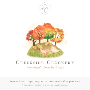 Chicken Logo, Rooster Logo, Farm Logo, Barn Logo, Hen Logo, Watercolor Logo, Farmhouse Logo, Animal Logo, Ranch Logo, Premade Logo Design