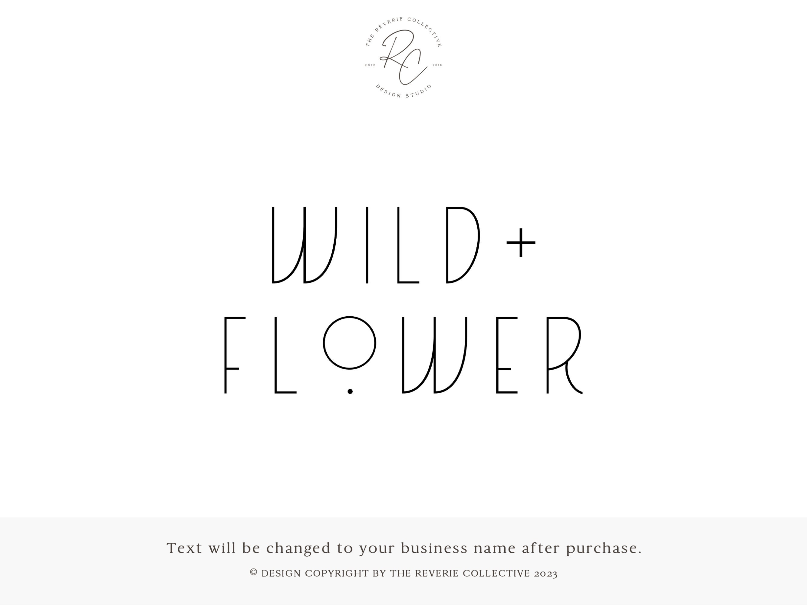 Premade Text Logo: Modern Bohemian Art Deco Design
