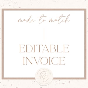 Matching Editable Invoice Design - A La Carte Option - Premade Logo Design, Custom Logo Design, Branding, Instagram Template, Graphic Design